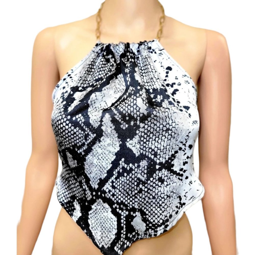 Snakeskin crop top